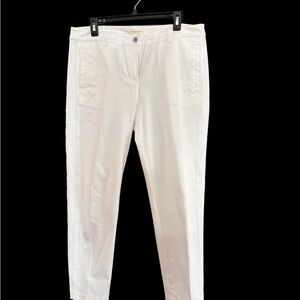 Eileen Fisher Organic Cotton White Pants, Medium